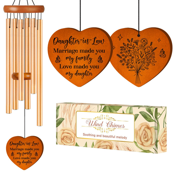 Daughter in Law Gifts, Mothers Day Funny Gift for Daughter in Law Wind Chimes, Birthday Wedding Anniversary Presents for Future Daughter- in-Law, Son Girlfriend from Mother, Mother in Law, 36 inch