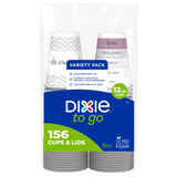 Dixie To Go Medium Paper Coffee Cups With Lids, 12 Oz, 156 Count, Disposable Cups For On-The-Go Hot Beverages