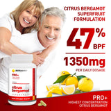 Citrus Bergamot SuperFruit PRO+ with 200mg Olive Leaf Extract - 47% BPF - 80% Polyphenols - 1350mg per Serving - Worlds Strongest - Backed by Clinical Studies - Made in The USA - 90 Caps