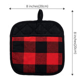 Joyhalo 4 Pack Christmas Pot Holders Buffalo Plaid, Pot Holders for Kitchen Heat Resistant Potholder, Pot Holder, Hot Pads for Kitchen for Cooking and Baking