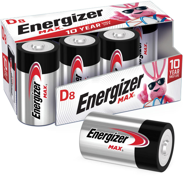 Energizer Max D Batteries, Premium Alkaline D Cell Batteries (8 Battery Count)