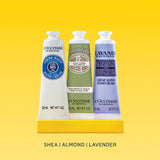 L’OCCITANE Hand Cream Classics, 3-Piece Set: Moisturizing Hand Creams, Shea, Almond, Lavender Iconic Scents, Vegan, All Skin Types, Made in France