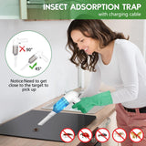 Vacuum Bug Catcher Spider and Inspect Traps Catcher with USB Rechargeable Battery Bug Pest Control, Inspections and Handheld Bug Catcher with Brush Head for Stink Bug (White)