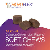 MOVOFLEX Joint Support Supplement for Dogs - Hip and Joint Support - Dog Joint Supplement - Hip and Joint Supplement Dogs - 60 Soft Chews for Large Dogs (by Virbac)