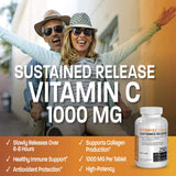 Bronson Vitamin C 1000 mg Sustained Release Premium Non-GMO Ascorbic Acid, 250 Tablets