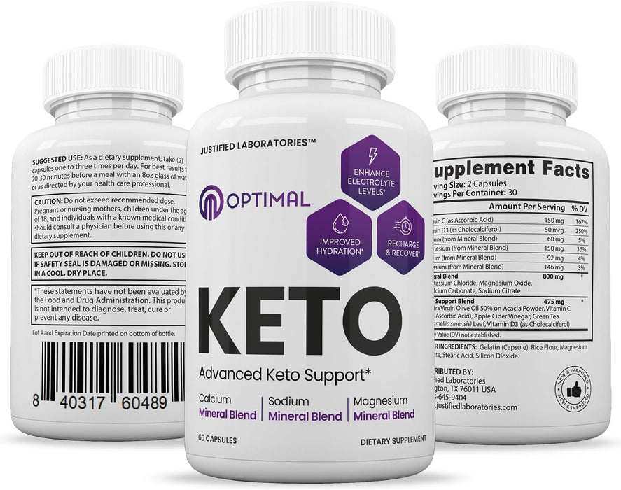 KETO Optimal max ketogenic weight loss formula 60 capsules.