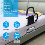 Pletpet Bed Rails for Elderly Adults, Bed Assist Rails for Seniors with 2 Grab Bars & Storage Pocket & Fall Prevention Guard, Fits King, Queen, Full, Twin Bed, Support Up to 300lbs (Light Plus)