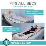 Vive Alternating Air Pressure Mattress Pad - The Original Bed Sore Prevention Solution - Hospital & Home Mattress Topper - includes Waterproof, Heat Resistant Ulcer Cushion Pad & Whisper Quiet Pump