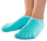 NatraCure 5-Toe Gel Lined Foot Moisturizing Socks – Aloe & Shea Infused Fuzzy Hydrating Socks for Women & Men - Soft Feet Moisturizer Spa & Pedicure Socks for Dry Cracked Heels, Calluses - Large