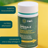 Iwi Life Omega-3 Essential, 90 Softgels (90 Servings), Plant-Based Algae Omega 3 with EPA + DHA, Brain, Heart & Immune Support Dietary Supplement, Krill & Fish Oil Alternative, No Fishy Aftertaste