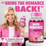 Pharmaganics Dr. Stephanie's Her Romance Gummies - Natural Hormone Balance Support for Women - Natural Raspberry Flavor