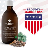 Castor Oil USDA Certified Organic Glass Bottle Pure Cold-Pressed - (500 mL) 100% Natural Virgin Castor Oil Unrefined Moisturizing for Skin Hair Growth for Eyelashes, Hexane & BPA Free (16.90 Ounces)