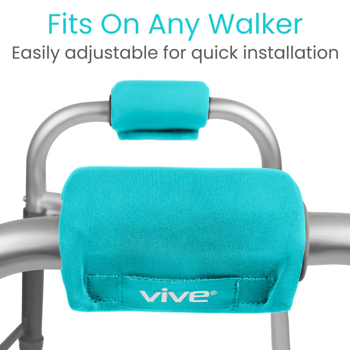 Vive Walker Handle Cushions - Padded Hand Covers - Soft Padding Medical Accessories for Folding Rolling Wheelchair, Rollator Handle, Senior, Elderly Grippers - Foam Crutch Pads Grips - Mobility Aid (Teal)