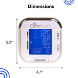 Care Touch Digital Wrist Blood Pressure Monitor for Adults Size 5.5-8.5" for Home Use, Automatic High Blood Pressure Machine with Batteries & Carrying Pouch.