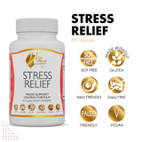 Stress Relief by Coco March – 28 Plants & Vitamins - Soy Free, Gluten Free, Keto Friendly, Dairy Free, Paleo Friendly, Vegan - 60 Capsules