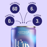 Lightwave by Kin Euphorics, Non Alcoholic Spirits, Prebiotic, Nootropic, Botanic, Adaptogen Drink, Lavender-Vanilla, Ginger, and Birch, Calm the Mind and Mellow the Mood, 8 Fl Oz (8pk)