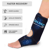 Coldest Foot Ankle Achilles Pain Relief Ice Wrap with 2 Cold Gel Packs | Best for Achilles Tendon Injuries, Plantar Fasciitis, Bursitis & Sore Feet Built for Cold Therapy (2-Pack)