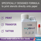 Electrum Eco Stencils Ink for Epson Eco Tank Printers, Methyl Violet-Based Stencil Ink Creates Flawless Stencils That Last up to 1 Hour, Premium Tattoo Stencil Ink Proudly Made in The USA, 4 Ounces