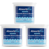 Absorb Pro - Moisture Absorber Tub Fragrance Free - 3-Pack - 18 oz Unscented Disposable Odor Eliminator Box & Dehumidifier for Garage, Home, Kitchen, Bedroom, Bathroom, Closet, Cars, and Boats