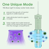 Travel Water Flosser, Mini Portable Oral Irrigator, Telescopic Water Tank, 4 Nozzles, Unique Light, IPX7 Waterproof, Cordless Water Flosser for Teeth, Gums, Braces,Dental Care for Home Travel (Green)