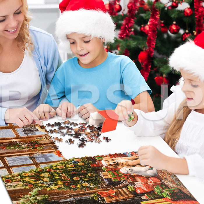 Christmas Advent Calendar 2024 Jigsaw Puzzles - Fireplace 1000 Pieces Holiday Puzzles for Kids and Adults, 27.6 in x 19.7 in, 24 Boxes Puzzle Countdown Calendar to Christmas Family Toys Gift