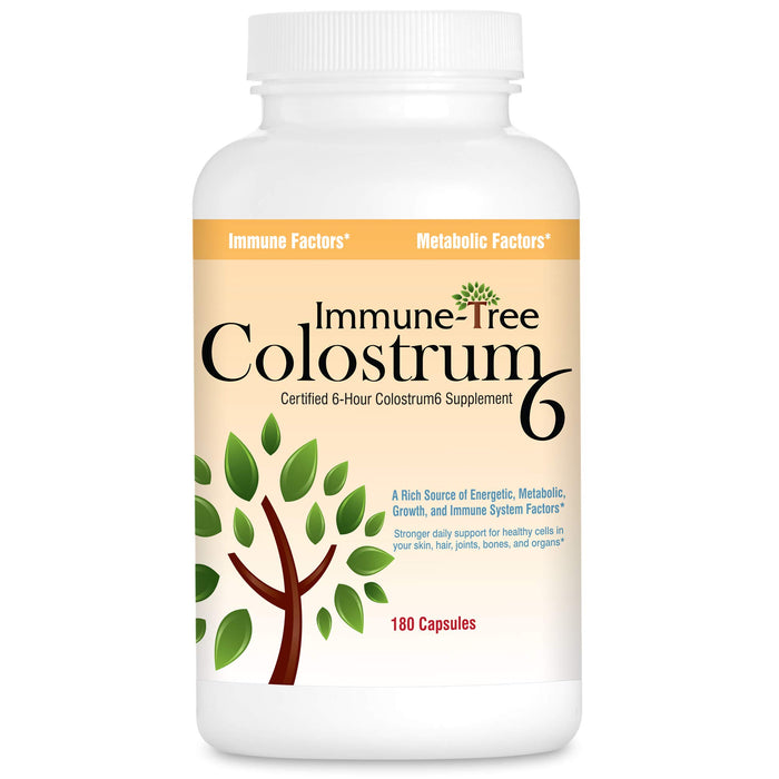 Immune-Tree Colostrum6, Certified 6-Hour Colostrum, 180 Capsules, 500mg.