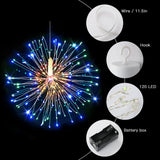 4PCS Battery Operated Lights 120LED Starburst String Lights LED Copper Wire Hanging Fairy Lights with Remote Timer Wedding Christmas Decorative Lights for Party Patio Garden Bedroom Indoor Outdoor