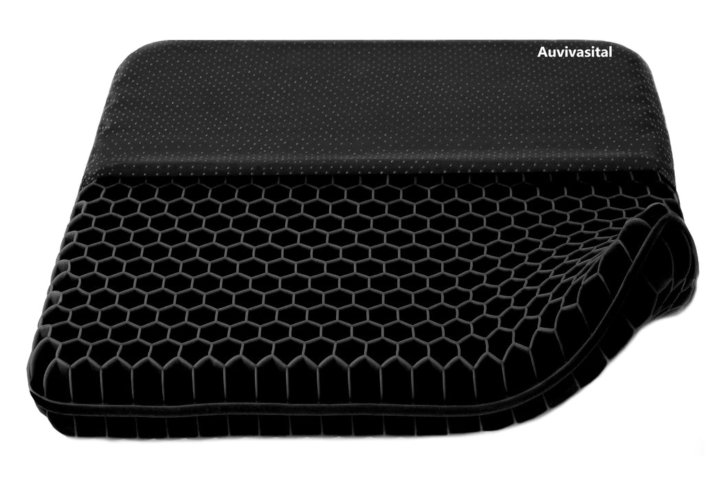 Plus Size Gel Seat Cushion for Long Sitting, Extra Large and Thick Pressure Relief Seat Cushion for Back, Hip, Sciatica, Tailbone Pain, Use for The Office, Car, Wheelchair, Stadium.(Black)