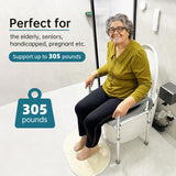 Eosprim Toilet Seat Risers for Seniors Elongated, Raised Toilet Seat with Handles, Toilet Safety Frames & Rails for Elderly and Handicap, Elevated Shower Commode Chair with Arms, Toilet Lift Grab Bar