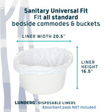 Lunderg Commode Liners - Value Pack 50 Count Universal Fit - Medical Grade Bedside Commode Liners Disposable for Adult Commode Chair, Portable Toilet Bags or Camping Toilet Bags