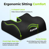 AUVON Anti-Slip Wheelchair Cushions with Front High Rear Low & Hump Design, Ergonomic Seat Cushion to Optimize Sitting Posture, Chair Cushions Relieve Sciatica, Back, Pressure Sore & Ulcer Pain