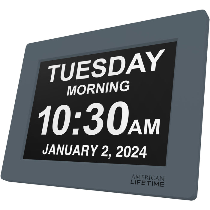 American Lifetime 【New 2024】 Dementia Clock Large Digital Clock for Seniors, Digital Clock Large Display with Custom Alarms, Clock with Day & Date for Elderly, Large Number Digital Clock Winter Blue