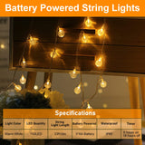 Outdoor String Lights 2 Pack, 66ft 200LED Battery Operated String Lights Waterproof with Remote 8 Modes Indoor Outdoor Hanging Lights Decorative String Lights, for Party Wedding Christmas Lights