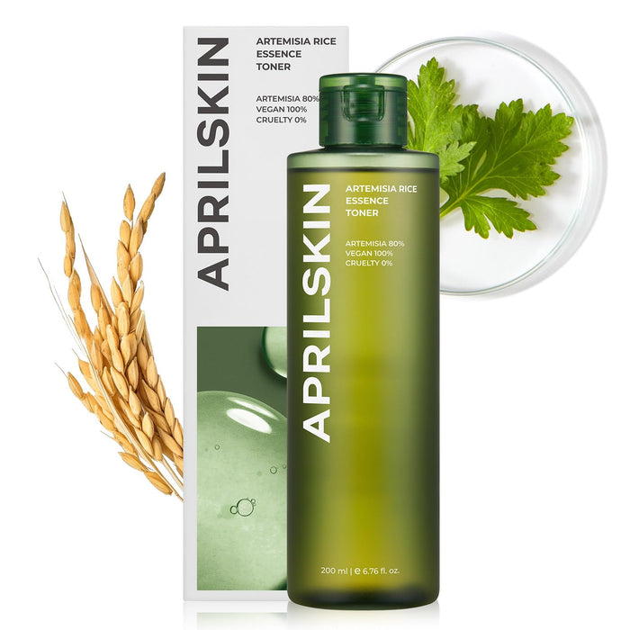 APRILSKIN Artemisia Rice Facial Toner | 100% Korean Mugwort | Hydration Boost Korean Toner | Vegan, Cruelty Free, Low pH, | No sulfates and Artificial Fragrance | Korean Skin Care | 6.76 oz