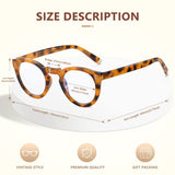 EASY READ Retro Round Blue Light Blocking Reading Glasses for Women, Anti UV Readers for Women Computer Eyeglasses(Tortoise,+2.50)