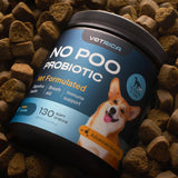 Probiotics for Dogs - Probiotic Chews for Dogs - Coprophagia Deterrent for Dogs - Dog Probiotics for Digestive, Gut, Dental Health - No Poo Chews for Dogs with Enzymes & Pumpkin Powder Supplements