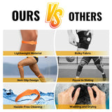 Fitgeno Knee Strap Patella Support: Knee Band for Patellar Tendon Pain Relief - Knee Brace for Tendonitis Jumpers Running Sports Basketball Men Women 2 Packs (Orange)