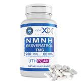 GENEX 250mg NMNH + Resveratrol + TMG (60 Capsules - 30 Servings) | NMNH (Dihydronicotinamide Mononucleotide) + 98% Resveratrol + TMG for Healthy Aging - Non-GMO, Gluten-Free, Vegetarian