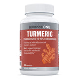 Balance ONE Turmeric Extract 1000mg Ethically Sourced Turmeric Curcumin, Standardized to 95% Curcuminoids - Ginger Extract and BioPerine - Vegan, Non-GMO - 30 Day Supply