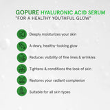 goPure Hyaluronic Acid Serum - Face Serum for Glowing Skin with Vitamin C and E, and Green Tea, Anti-Aging Serum to Visibly Improve Dry and Wrinkled-Looking Skin - 1 fl oz