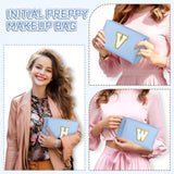 TOPEAST Personalized Birthday Gifts for Women, Preppy Patch Makeup Bag, Chenille Letter Pouch Cosmetic Bag, Travel Organizer, Christmas Gifts for Friends, Cute Stuff For Girls (Sky Blue L)