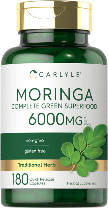 CARLYLE Moringa Oleifera Complete Green Superfood 6000mg 180 Capsules