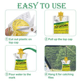 Outdoor Fly Traps with Adjustable Hanging Chain, Disposable Hanging Fly Traps with Natural Pre-Baited Bags | Effective Fly Killer for Backyard, Patio, Park or Farm 4 Pack