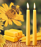 6 Packs Natural Beeswax Taper Candles- 8 inch Beeswax Candles, Smokeless and Dripless Beeswax Candles- 8 Hour Burn Time Beeswax Candlesticks- for Christmas Home Decor Air Purification Spa Relaxation