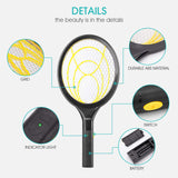 mafiti 2pack Fly Swatter Electric, Battery Powered Fly Killer Mosquito Zapper Bug Zapper Racket for Indoor Outdoor, Black