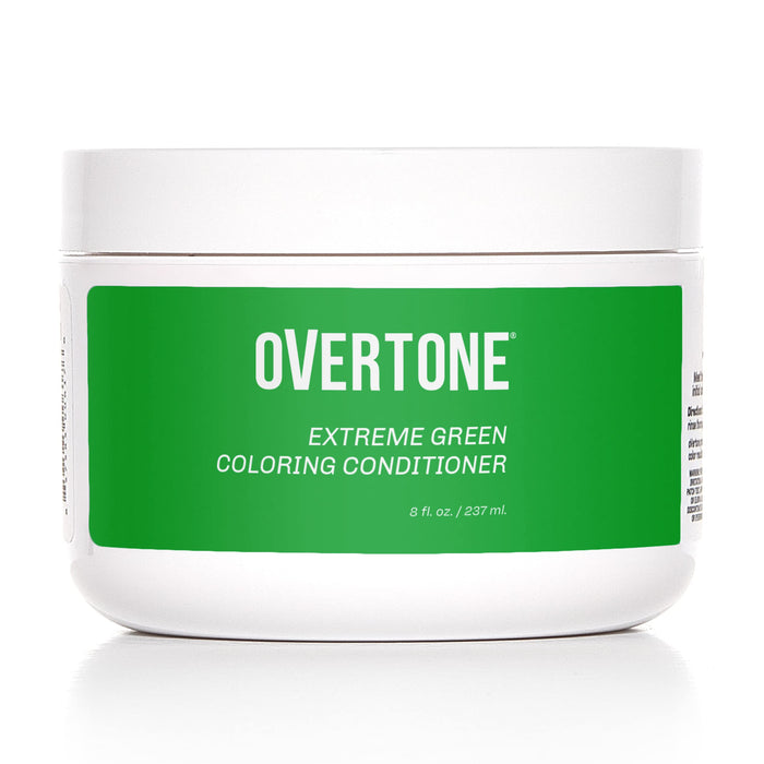 oVertone Haircare Color Depositing Conditioner - 8 oz Semi-permanent Hair Color Conditioner With Shea Butter & Coconut Oil - Extreme Silver Temporary Cruelty-Free Hair Color (Extreme Green)