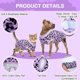 Kuoser Dog Surgery Suit Female Spay Onesie for Dogs, Soft Dog Recovery Suit Male for Neuter, Pet Leopard Printed Surgery Shirt Dog Body Suits After Surgery Wear, Dog Cone Alternative Surgical Onesies