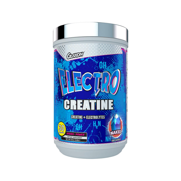 Glaxon Electro Creatine Monohydrate Powder with Electrolytes for Hydration and Absorption - 30 Servings (Naked - Unflavored)