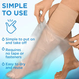 100% Waterproof Cast Covers for Shower Leg - 【Tight Seal】 - 2pk Reusable Full Leg Cast Cover for Showering - Cast Protector for Shower Leg Adult Thigh, Knee, Ankle, Foot - Strong and Durable