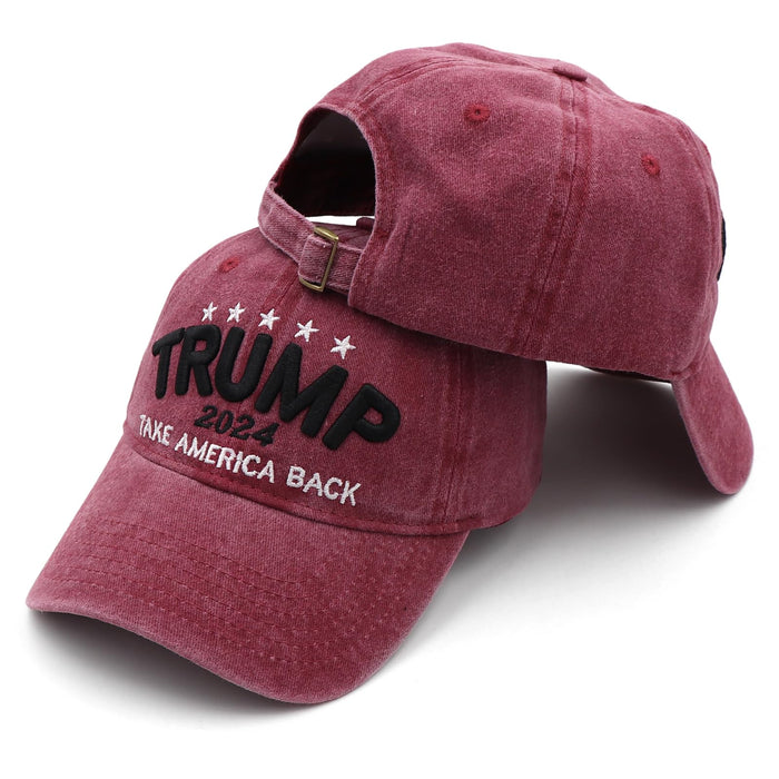 Trump Hat Trump Merchandise Take America Back Donald Trump Slogan Hat Embroidered Adjustable Baseball Cap